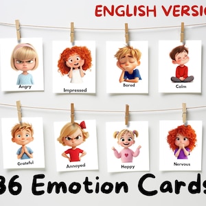 Afdrukbare emotiekaarten voor kinderen | Flashcards voor sociaal-emotioneel leren | Posters over gevoelens en PDF-werkbladen voor thuis en in de klas