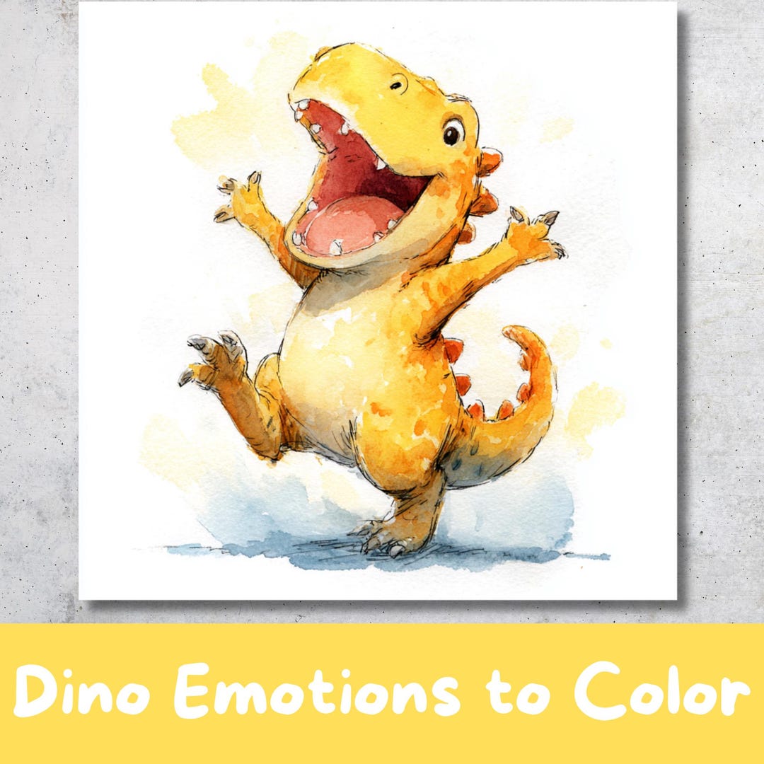 Dino Emotions Coloring Pages – 14 Printable Dinosaur Feelings ...