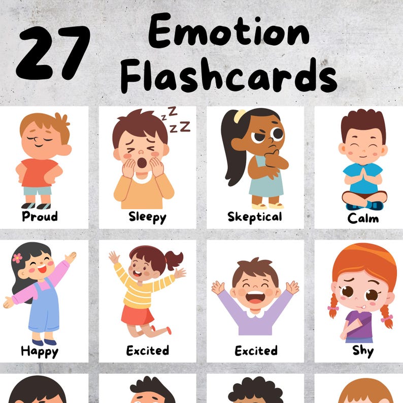 Printable Emotion Flashcards for Kids | Feelings Cards | Social ...