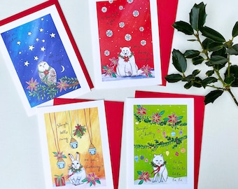 Holiday Cards : Christmas Carols - Set of 12 (3 of each design)