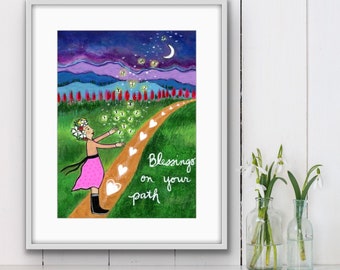 Flat Print : Blessings on Your Path -8x10