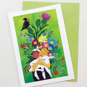 Greeting Card Blank Inside : The Lady and the Lamb