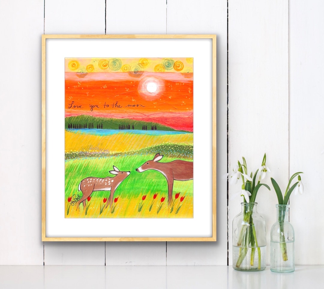 Flat Print : Love You to the Moon 8x10 - Etsy