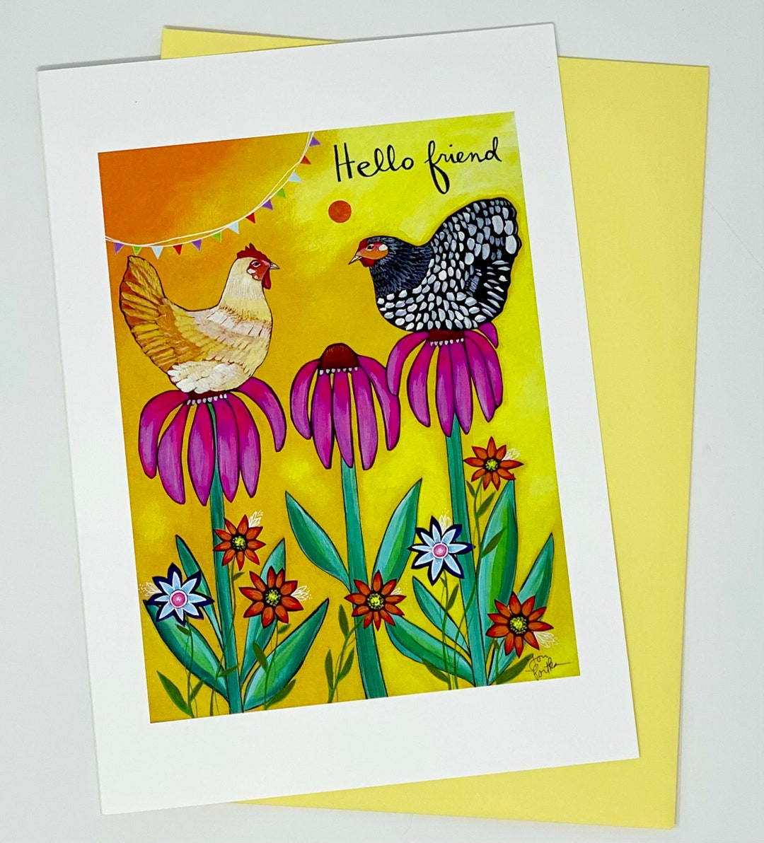NEW Greeting Card Blank Inside : Hello Friend - Etsy