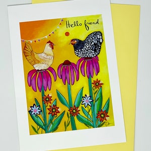 NEW Greeting Card Blank Inside : Hello Friend