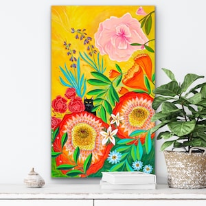 Giclee Canvas Print : Fiesta of Blooms