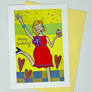 Carte de voeux vierge à l'intérieur : Cupcake joyeux anniversaire
