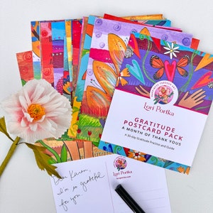 Lot de cartes postales de gratitude : un mois de remerciements