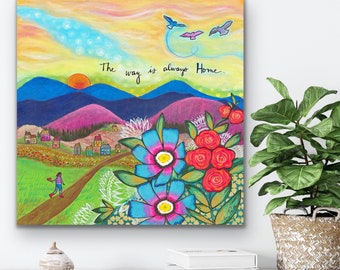 Gallery Wrapped Giclée Canvas Print : The Way Home -Size 24 x 24