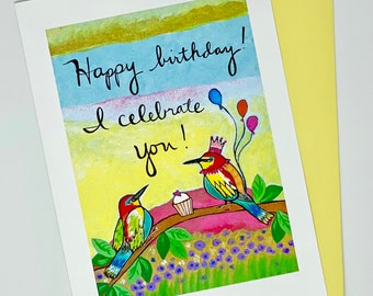 NEW Greeting Card Blank Inside : I Celebrate You