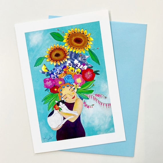 Greeting Card the Cat Lady Etsy