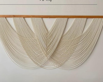 Boho Macrame Wall Hanging Large Fiber Art Modern Wall Decor Handmade Cotton Tapestry Minimalist Bohemian Home Decor