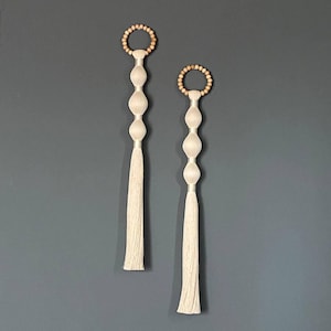 39-Inch Macrame Tapestry Set of 2 | Modern Macrame Wall Hanging | Scandinavian Decor | Boho Woven Wall Art | Large Fiber Art