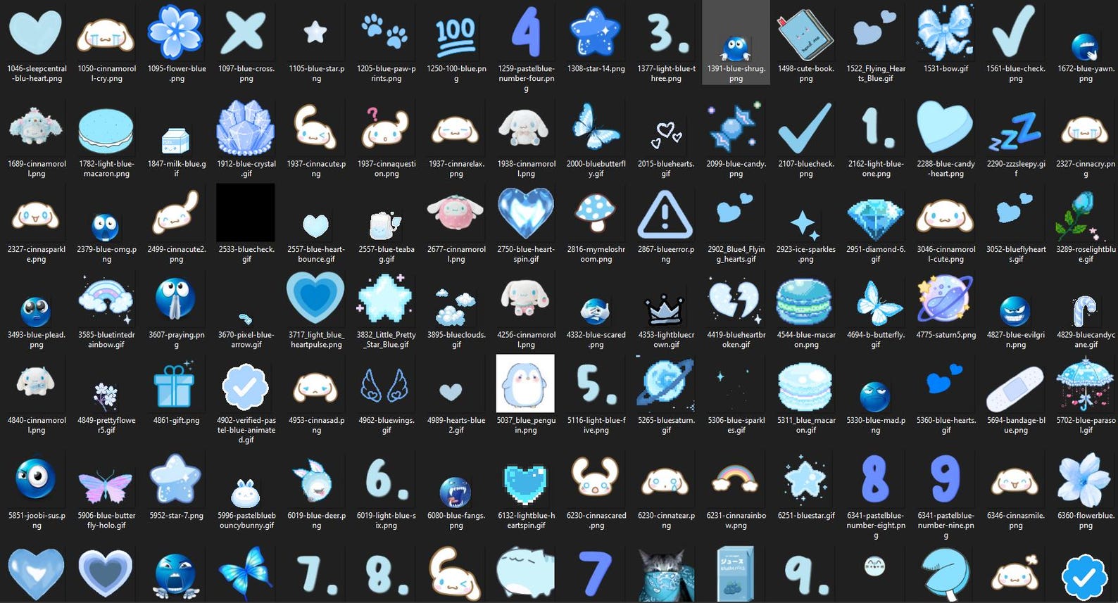 200+ Blue Kawaii Emotes Pack | Animated Twitch, Discord Emotes (digital ...