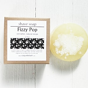 Fizzy Pop Shave Soap, Pick your size, Rich creamy lather for that close shave, emollient rich natural formula, vivid fragrance grooming gift