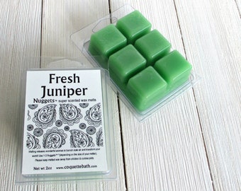 Fresh Juniper wax melts, soft fresh herbal fragrance, no burn scenting, spa scent