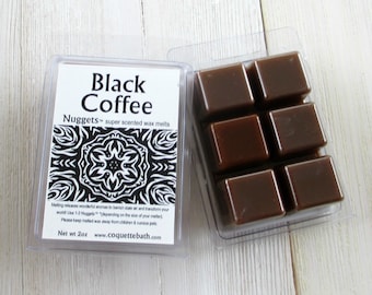 Black Coffee Scented Melts, Choice of size, strong fragrance, no soot home scent, coffee lovers gift