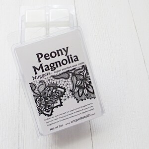 Peony Magnolia Wax Melts, Nuggets, Pick size, strongly scented wax, NEW, fun floral medley scent image 2