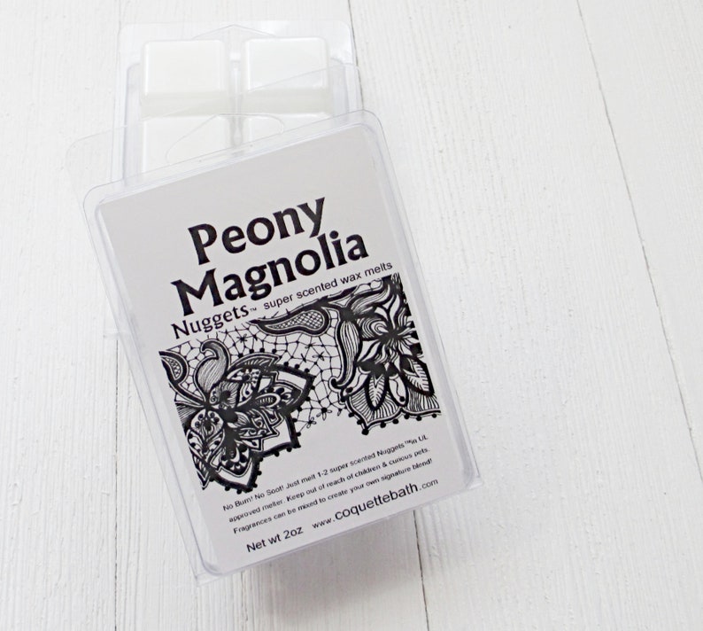 Peony Magnolia Wax Melts, Nuggets, Pick size, strongly scented wax, NEW, fun floral medley scent image 2