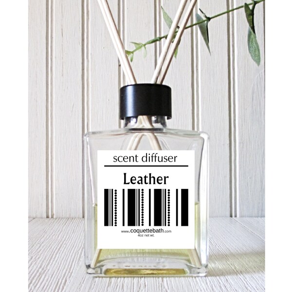 Leather Scent Reed Diffuser Etsy