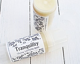 Tranquility Lotion Bar, Shea and Cocoa butter Solid lotion, intense moisturizing formula, travel friendly, convenient concentrated skincare