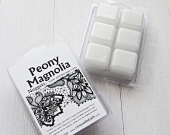 Peony Magnolia Wax Melts, Nuggets, Pick size, strongly scented wax, NEW, fun floral medley scent