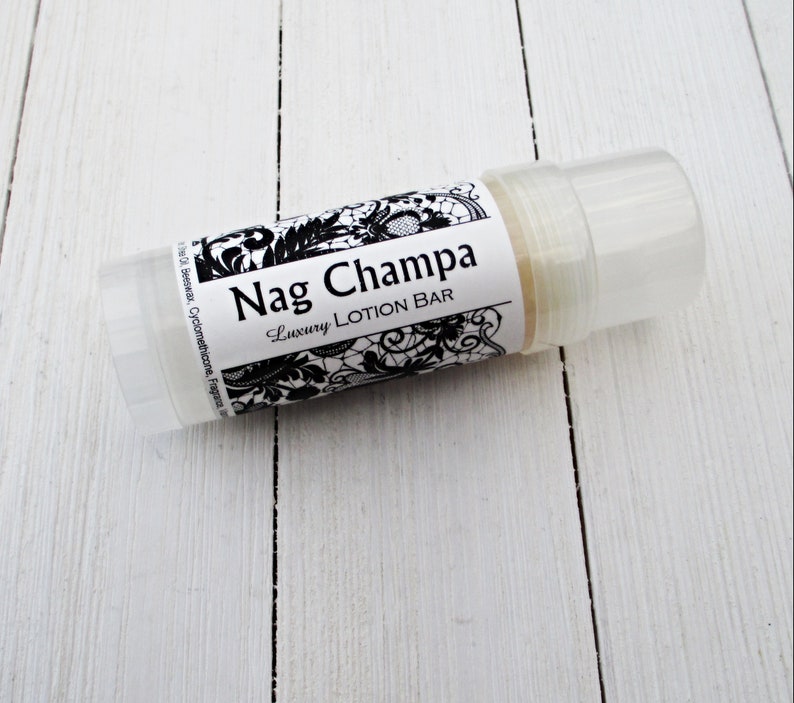 Nag Champa Lotion Bar, Shea and cocoa butter Solid lotion stick, lotion bar, plumeria musk spice scent, intense moisturizing formula, travel image 4