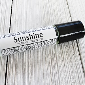 Sunshine perfume, choice of 1/3oz roll on or 4oz body mist, fresh clean fragrance, travel friendly, unisex body oil