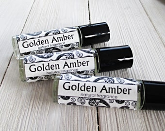 Golden Amber perfume, Choice of 1/3oz roll on or 4oz body mist, warm smoky slightly sweet fragrance, classic scent