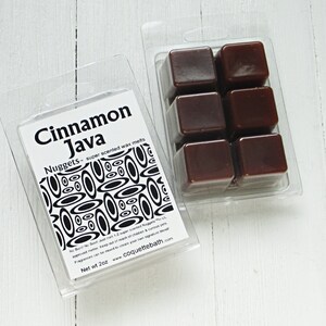 Cinnamon Java Wax melts, Nuggets, strongly scented traditional wax tarts, spice + coffee fragrance, coffee lovers gift idea