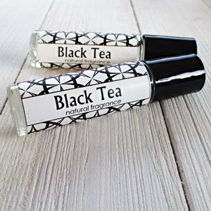 Black Tea Perfume,  1/3 oz roller bottle, warm tea fragrance, unisex body scent, top selling gift for all, classic unisex fragrance