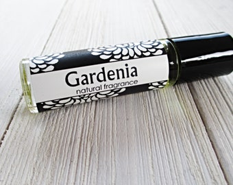 Gardenia perfume, choice of 1/3oz roll on or 4oz body mist, realistic sweet white floral fragrance, travel friendly, white floral scented