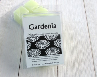 Gardenia wax melts, Choice of size, sweet soft Southern floral, traditional wax holds maximum fragrance, enjoy the breath of summer any time