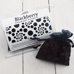 Blackberry Sachets, 2pc set highly fragranced organza bag sachets, car home or office fragrance, air freshener,  realistic fruity fragrance
