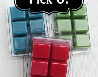 Pick 6 Wax Melt deal, Your choice of size and scent, strong scented wax melts, no burn home scent, aromatherapy, perfect gift idea