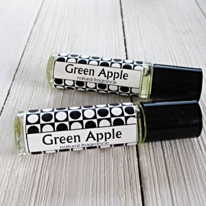 Green Apple Perfume, 1/3oz roll on, Crisp realistic fruity fragrance, concentrated handcrafted fruit scented perfume