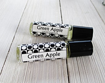 Green Apple Perfume, 1/3oz roll on, Crisp realistic fruity fragrance, concentrated handcrafted fruit scented perfume