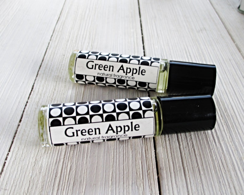 Green Apple Perfume, Choice of 1/3oz roll on or 4oz spray, Crisp fruity fragrance, concentrated natural body fragrance image 1