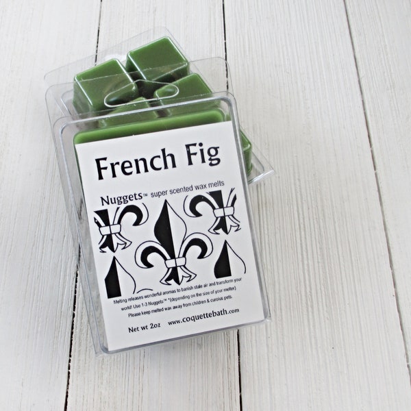 French Fig wax melts, Choice of size, fragrant fruity scented wax, super scented traditional wax