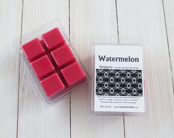 Watermelon Wax Melts, Choice of size, super scented traditional wax in that classic summertime scent, Nuggets wax melts, summer fun scent