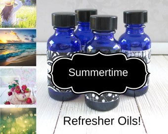 Summertime Fragrances, Refresher Scenting Oil, 1oz, For Aroma beads, wax melts,  and more, concentrated fragrance, home scenting oil