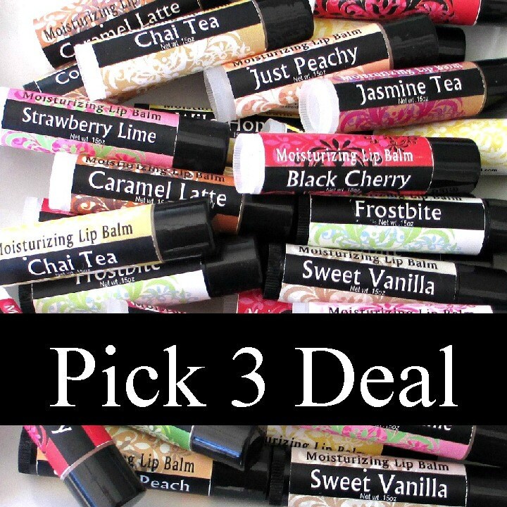 Pick 3 Lip Balm Special, creamy shea lip balm, ultra moisturizing dry…