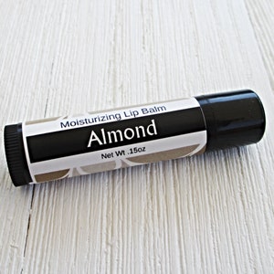 Almond Lip Balm, ultra moisturizing recipe, .15oz twist up tube, bakery flavored lip balm, banish dry lips, lip butter, pick 1, 2 or 3 image 5