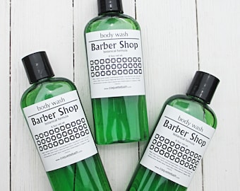 Barber Shop Body Wash, 6.5oz bottle or Combo set, Gentle Body Wash, classic masculine fragrance, use as shower gel, liquid hand soap