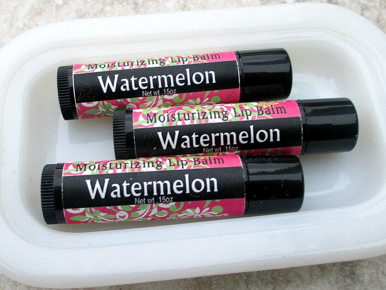 Watermelon flavored Lip Balm creamy handmade moisturizing lip Etsy