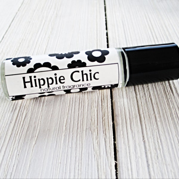 Hippie Chic Perfume, Choice of 1/3oz roll on or 4oz body mist, patchouli, sandalwood, violet and more, concentrated formula, top selller