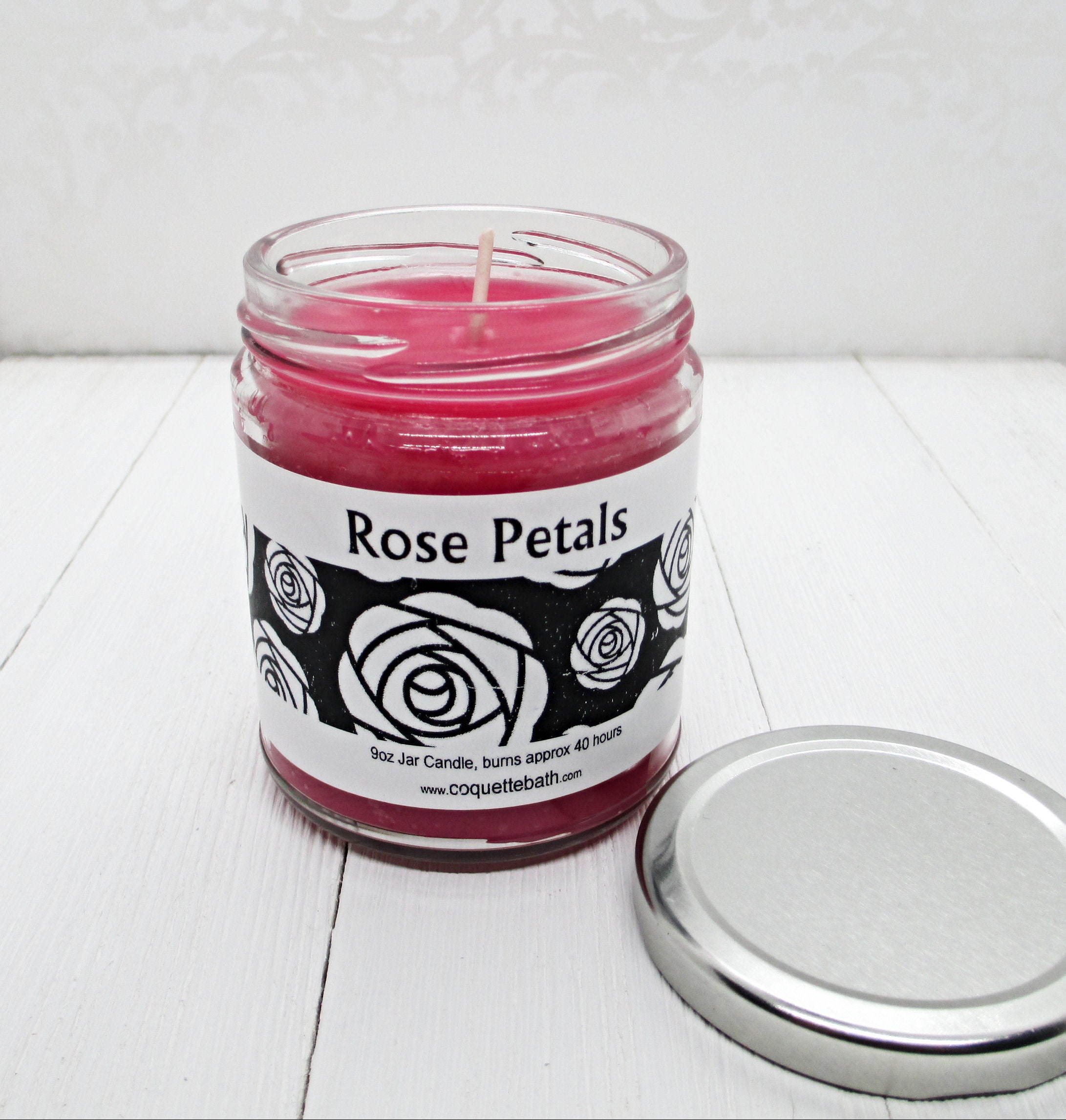 Rose Petals Candle 9oz size 40 hour strongly scented Etsy