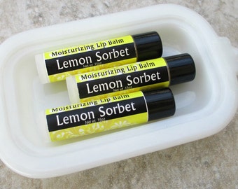 CLOSEOUT Lemon Sorbet Lip balm, 100% natural, Creamy moisturizing formula, handmade lip balm