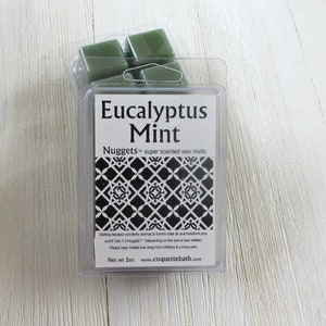 Eucalyptus Mint wax melts, strong wax tarts, herbal scented wax, Eucalyptus spearmint, green wax tart, spa fragrance, great gift image 4