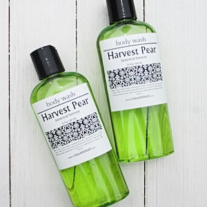 Harvest Pear Body Wash, 6.5oz bottle or Combo set, Gentle Body Wash, classic fruity fragrance, cleansing bath body gel, fruity bath bubbles